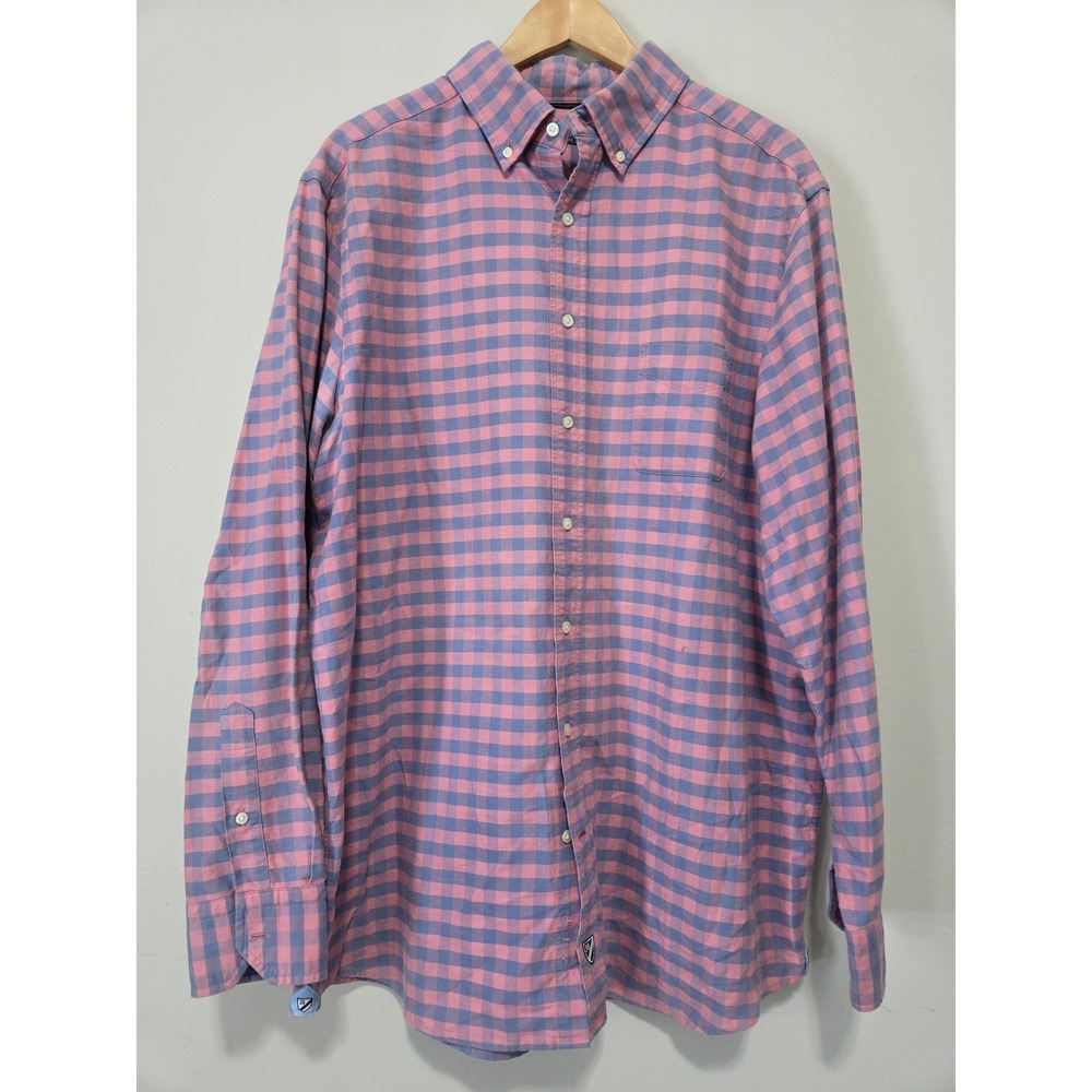 Cremieux Classics Mens XLT Pink Blue‎ Gingham Check Cotton Button Down Shirt